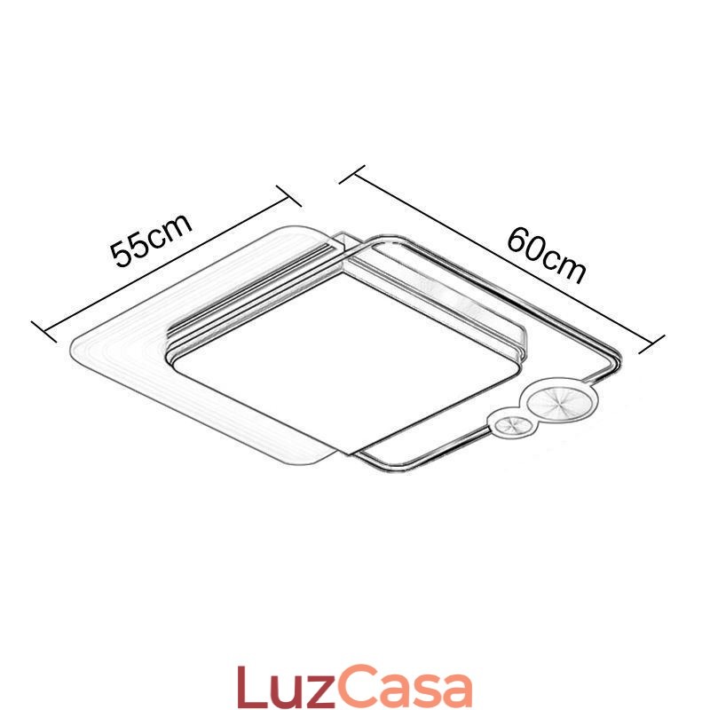 Luminária de teto nórdica quadrada de acrílico embutida para teto