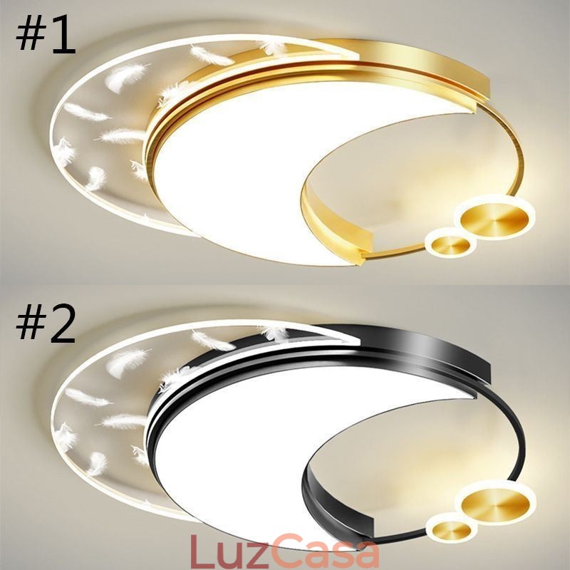 Luminária de teto em formato de lua moderna embutida