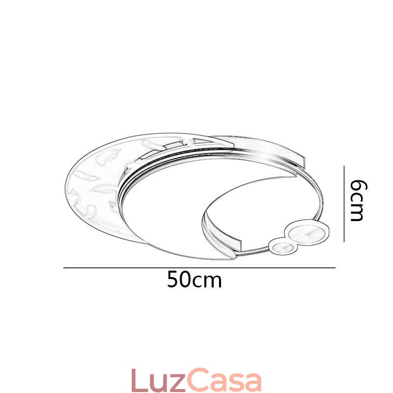 Luminária de teto em formato de lua moderna embutida