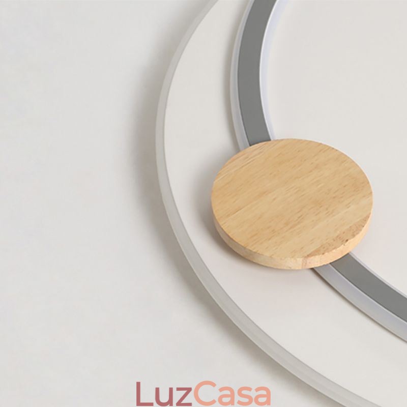 Luminária de teto moderna de acrílico com 2 anéis e montagem embutida