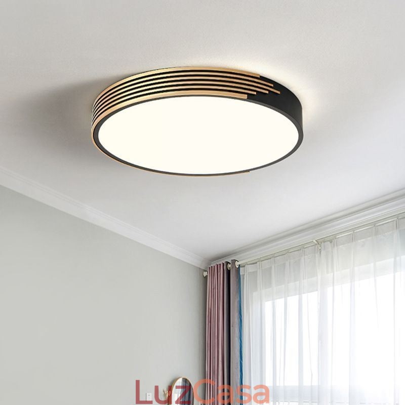 Luminária de teto moderna embutida com iluminação circular