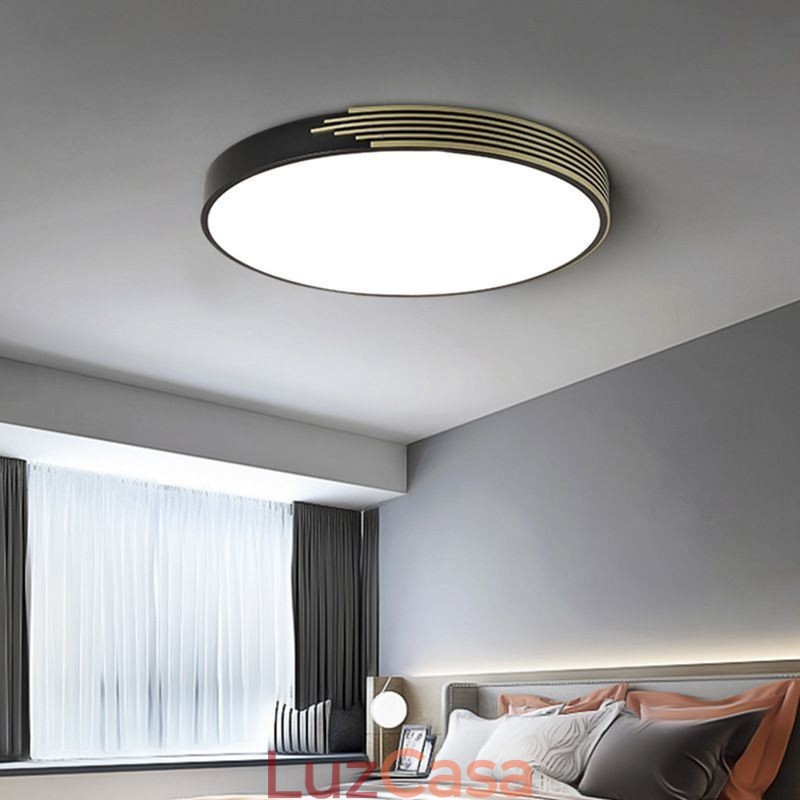 Luminária de teto moderna embutida com iluminação circular