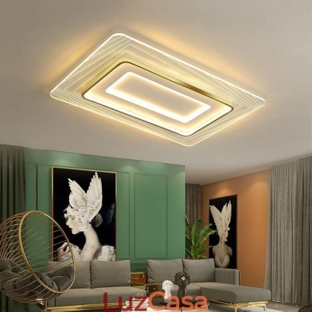 Luminária de teto retangular embutida, luminária de teto ultrafina e acrílica minimalista Luminária de teto retangular embutida, luminária de teto ultrafina e acrílica minimalista