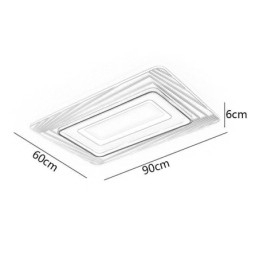 Luminária de teto retangular embutida, luminária de teto ultrafina e acrílica minimalista