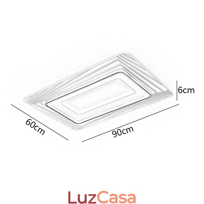 Luminária de teto retangular embutida, luminária de teto ultrafina e acrílica minimalista