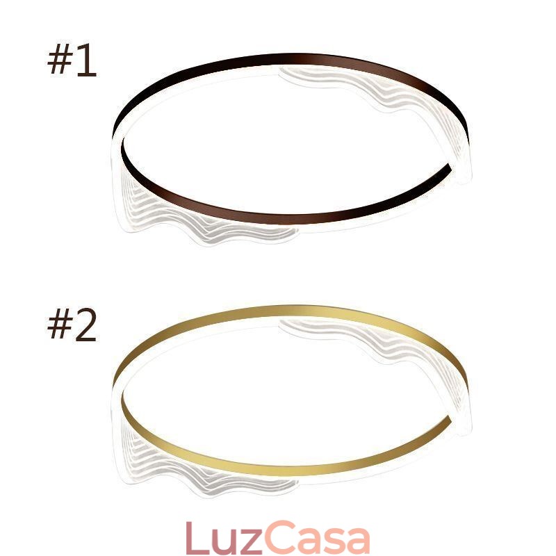 Luminária de teto circular embutida com decoração de borda ondulada