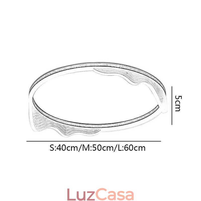 Luminária de teto circular embutida com decoração de borda ondulada