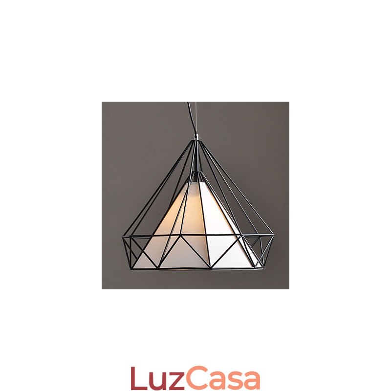 Lustre 1 Luz Simples Artístico Aço Inox Chapeado