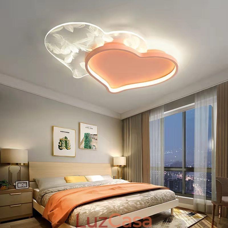 Luzes modernas em forma de coração para teto embutido para meninas