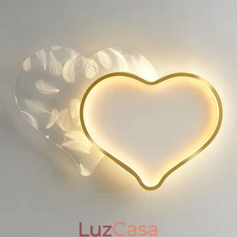 Luzes modernas em forma de coração para teto embutido para meninas