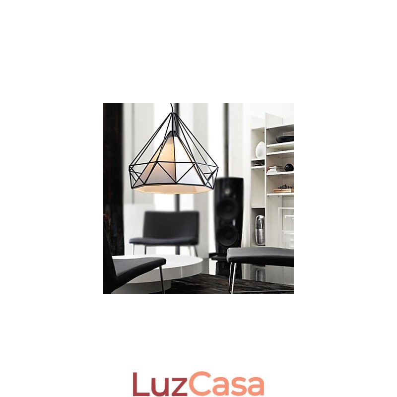Lustre 1 Luz Simples Artístico Aço Inox Chapeado