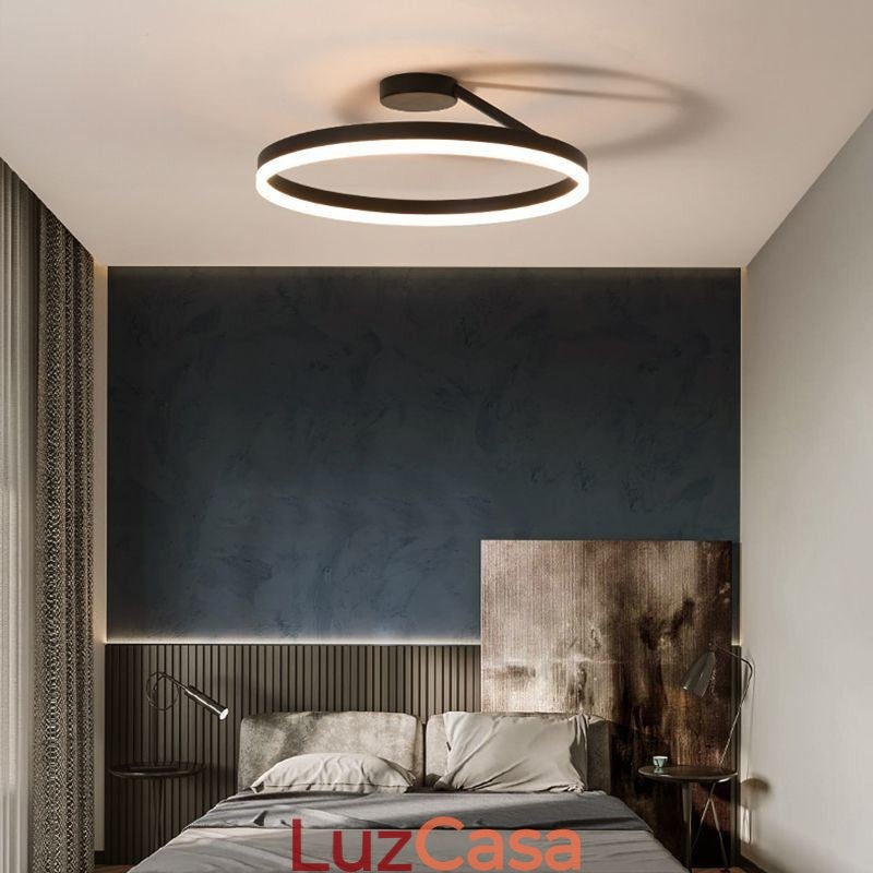 Luminária de teto moderna embutida, luminária de iluminação circular com abajur de acrílico