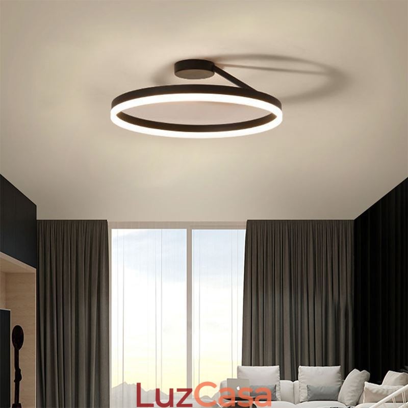 Luminária de teto moderna embutida, luminária de iluminação circular com abajur de acrílico