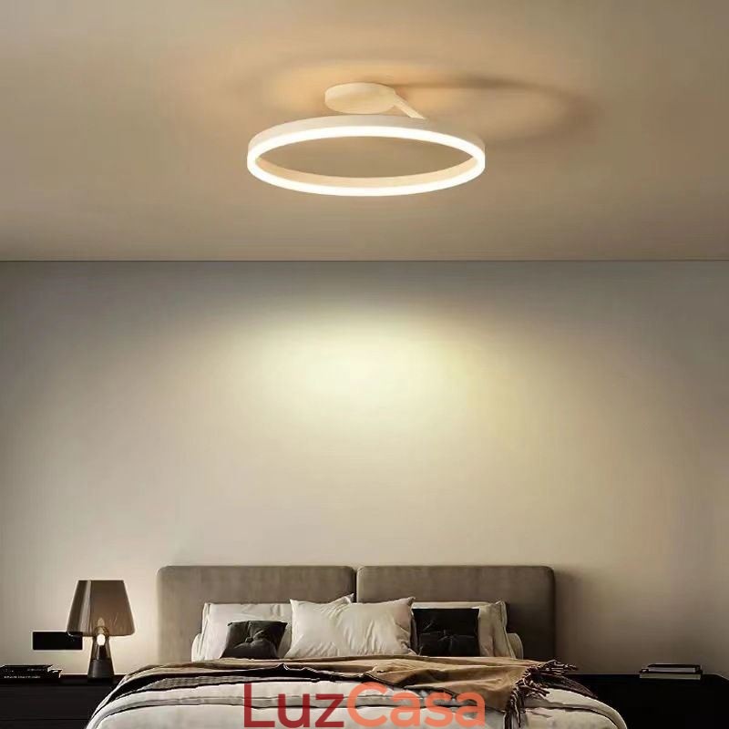 Luminária de teto moderna embutida, luminária de iluminação circular com abajur de acrílico