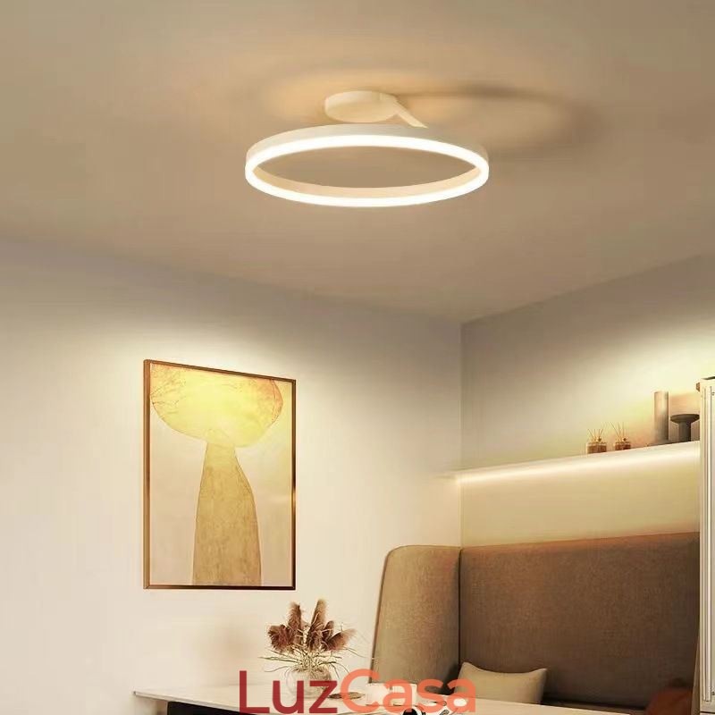 Luminária de teto moderna embutida, luminária de iluminação circular com abajur de acrílico