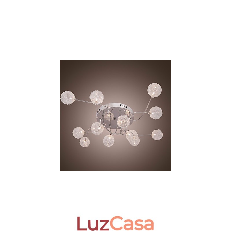 Luminária embutida de ferro G4 12 luzes com cúpulas de alumínio