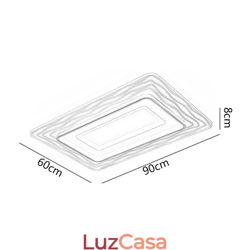 Luminária de teto retangular embutida minimalista acrílica ultrafina