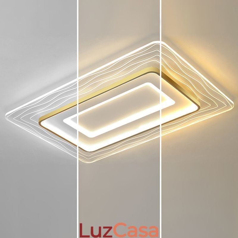 Luminária de teto retangular embutida minimalista acrílica ultrafina