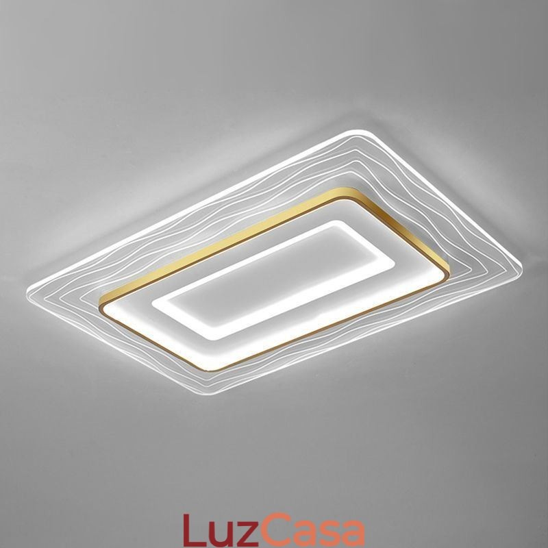 Luminária de teto retangular embutida minimalista acrílica ultrafina