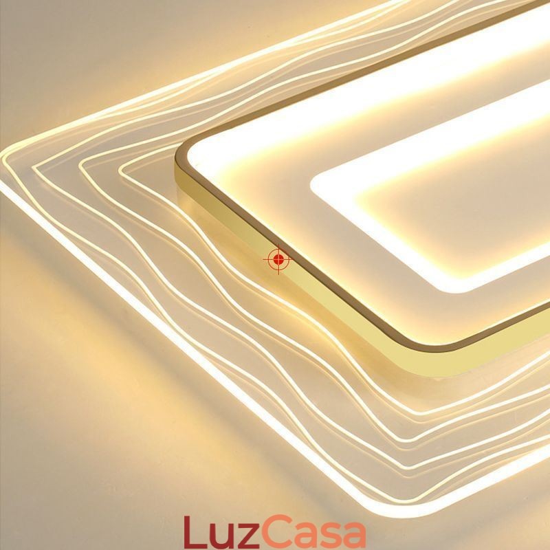 Luminária de teto retangular embutida minimalista acrílica ultrafina