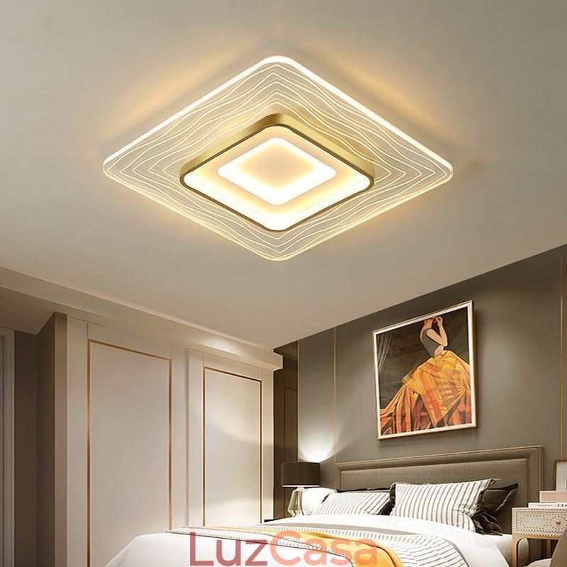 Luminária de teto embutida, luminária de teto ultrafina e minimalista em acrílico