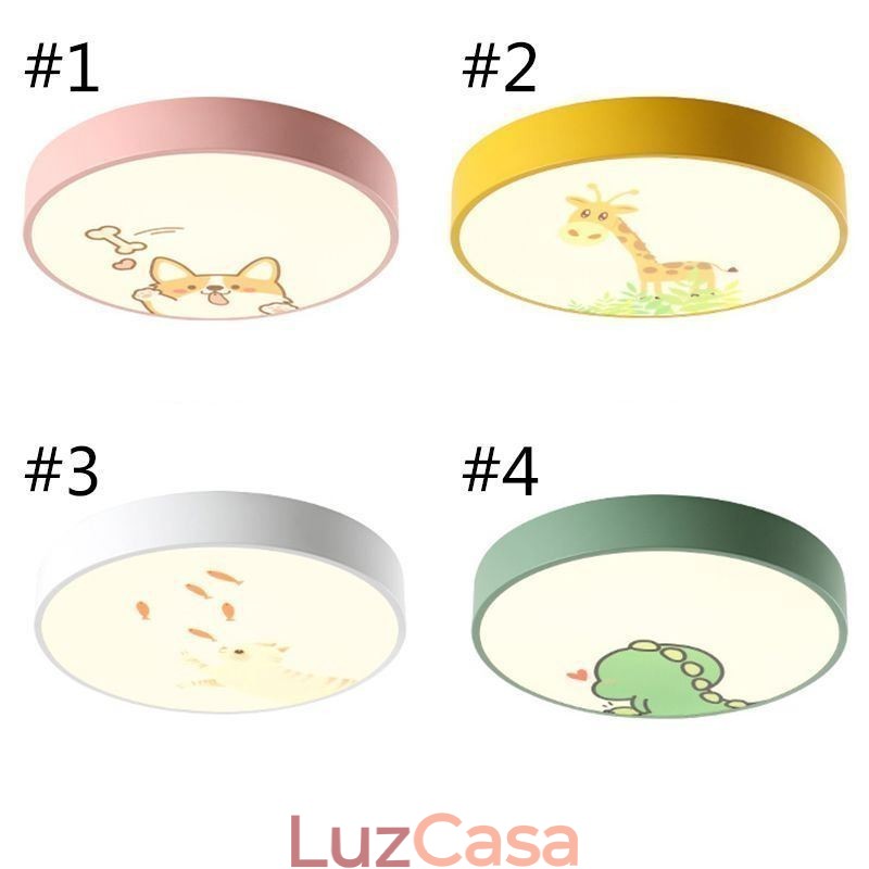 Luminária de teto infantil com desenho animado animal