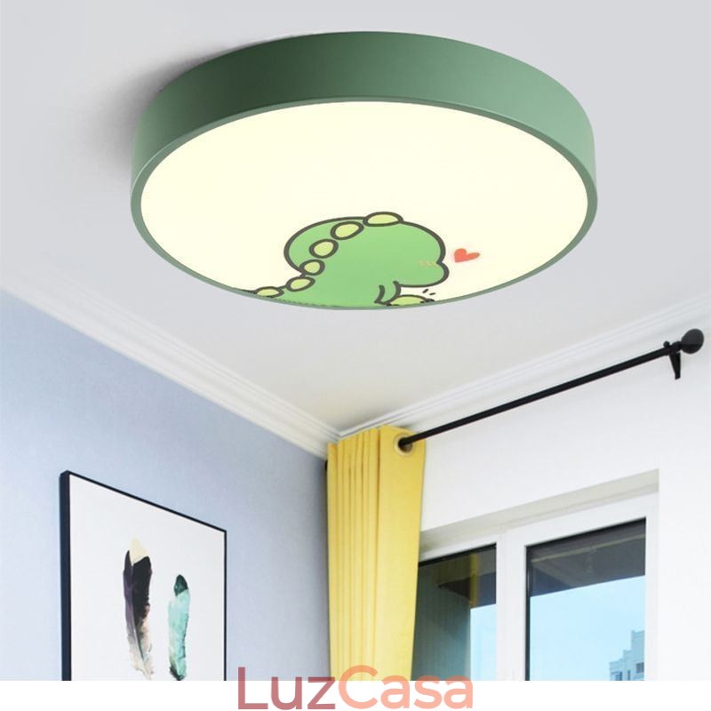 Luminária de teto infantil com desenho animado animal