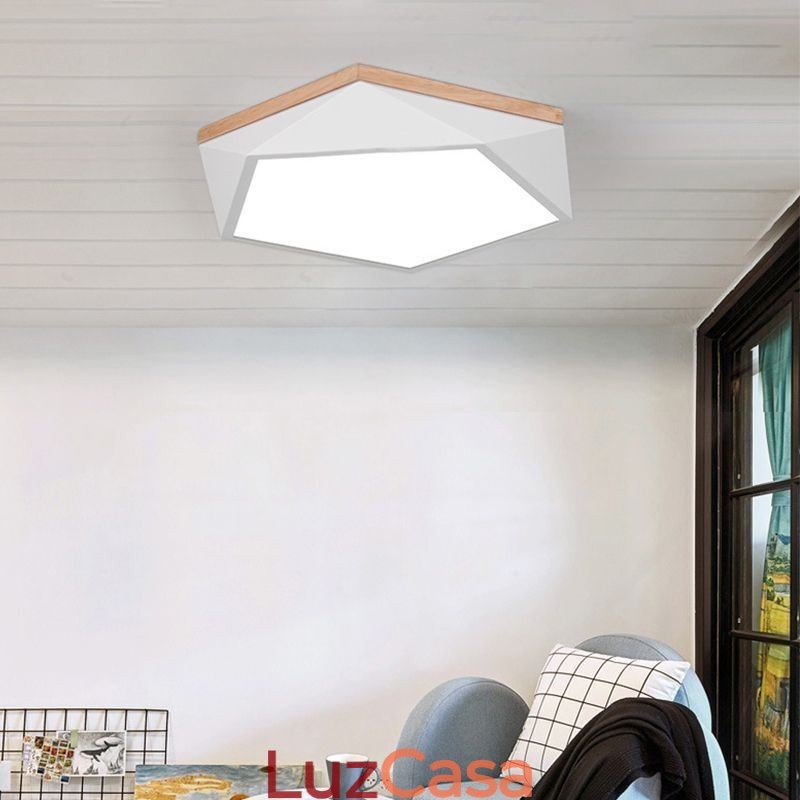 Luminária de teto moderna com design em formato de diamante, luminária de teto embutida regulável