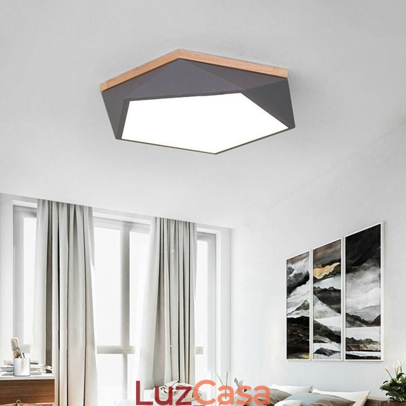Luminária de teto moderna com design em formato de diamante, luminária de teto embutida regulável