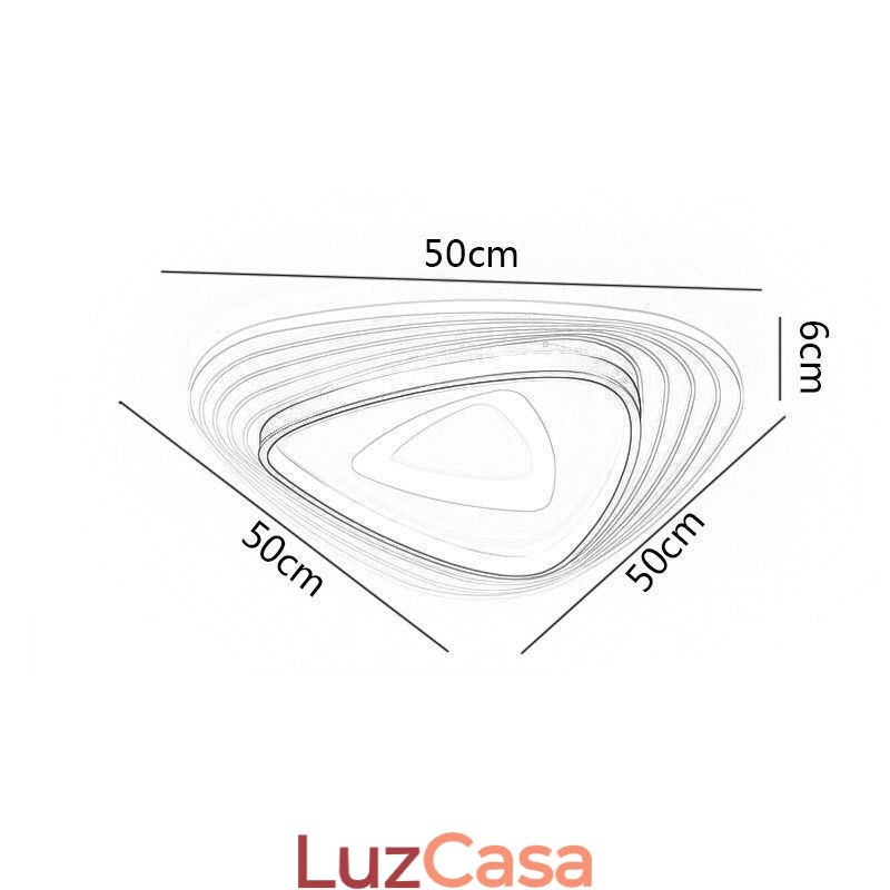 Luminária de teto triangular embutida
