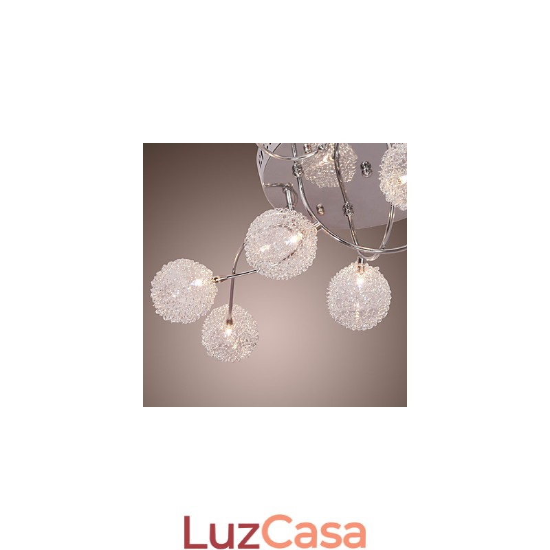 Luminária embutida de ferro G4 12 luzes com cúpulas de alumínio