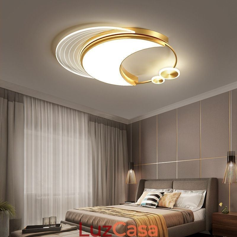 Luminária de teto regulável, luminárias de montagem embutida modernas com formato de lua 36W