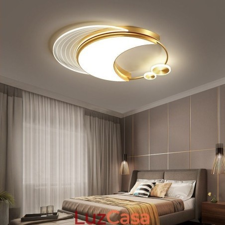 Luminária de teto regulável, luminárias de montagem embutida modernas com formato de lua 36W