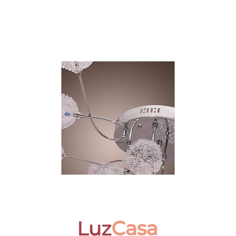 Luminária embutida de ferro G4 12 luzes com cúpulas de alumínio