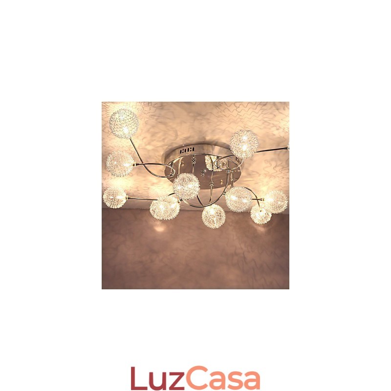 Luminária embutida de ferro G4 12 luzes com cúpulas de alumínio