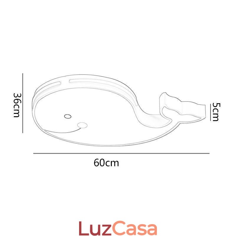 Luminária de teto regulável com padrão de golfinho Luminária de teto criativa para crianças