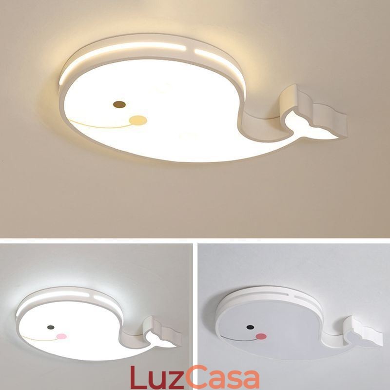 Luminária de teto regulável com padrão de golfinho Luminária de teto criativa para crianças