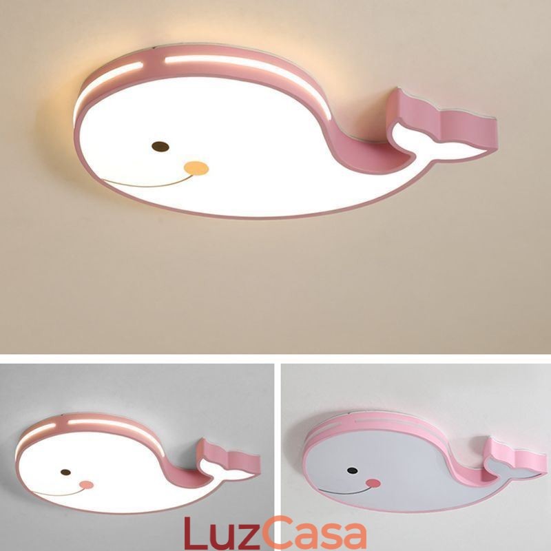 Luminária de teto regulável com padrão de golfinho Luminária de teto criativa para crianças