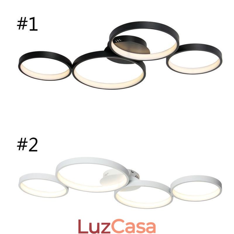 Luminária de teto 7200LM 4 anéis Luminária