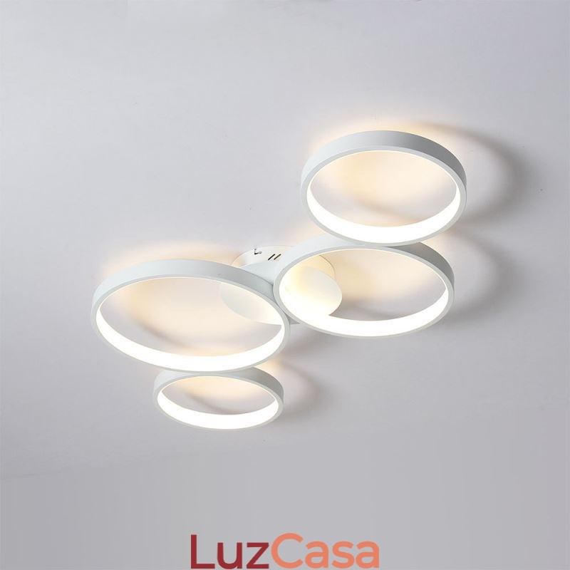 Luminária de teto 7200LM 4 anéis Luminária