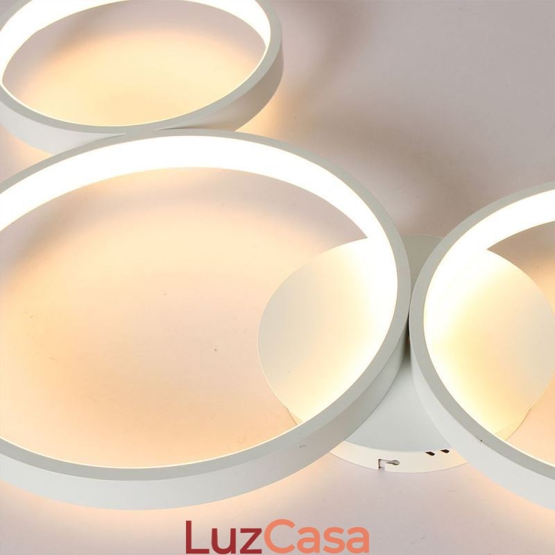 Luminária de teto 7200LM 4 anéis Luminária