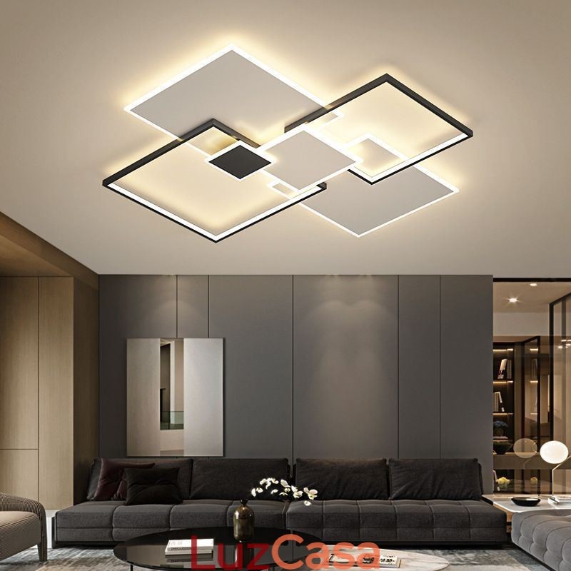 Luminária de teto quadrada embutida