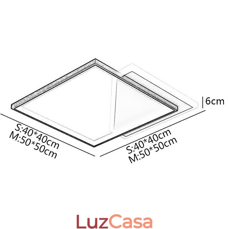 Luminária de teto moderna embutida