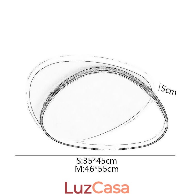 Luminária de teto triangular dupla embutida