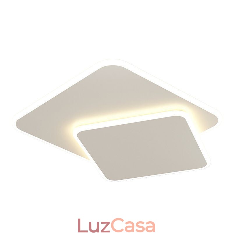 Luminária de teto quadrada dupla embutida