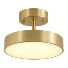 Mini luminária de teto redonda de cobre dourado