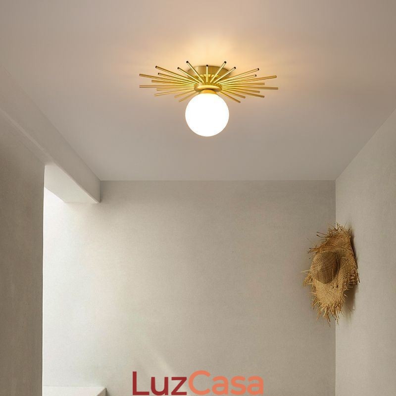 Luminária de teto moderna embutida de 1 luz, luminária de teto globo