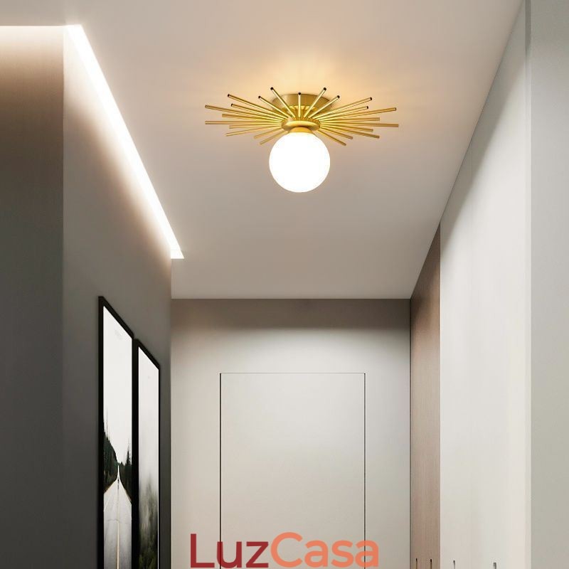 Luminária de teto moderna embutida de 1 luz, luminária de teto globo
