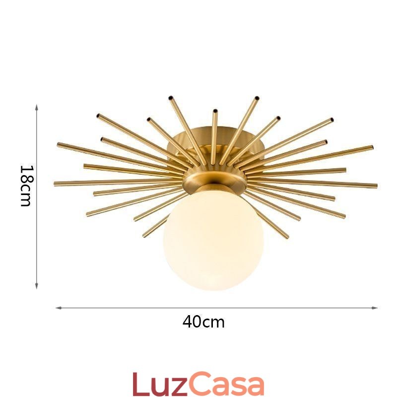 Luminária de teto moderna embutida de 1 luz, luminária de teto globo