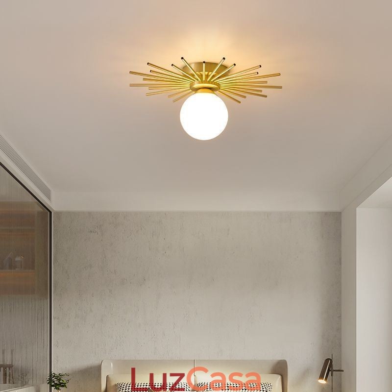 Luminária de teto moderna embutida de 1 luz, luminária de teto globo